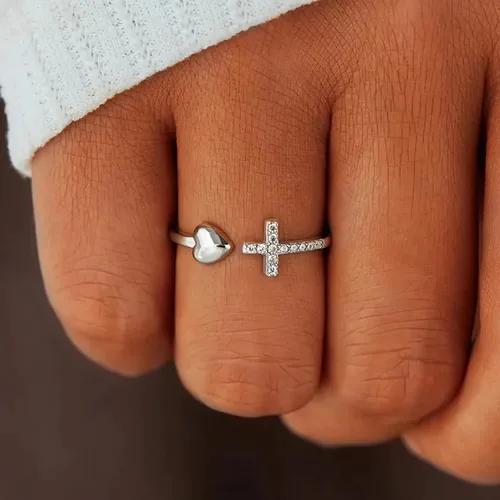 Miniatura 3 de Anillo de plata de ley 925, minimalista, ajustable, hecho a mano, para mujeres y niñas