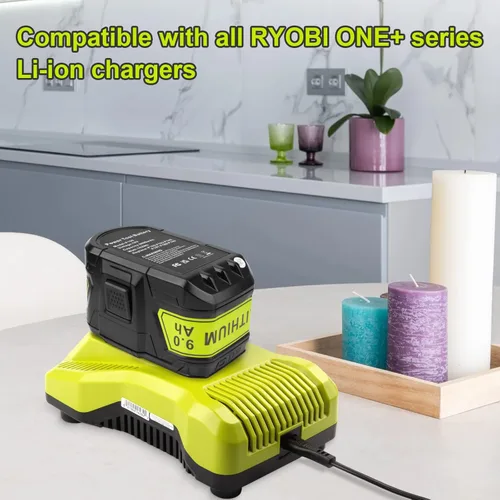 Miniatura 7 de Fancy Buying Batería de 9.0 Ah para Ryobi 18V batería para herramientas inalámbricas Ryobi ONE+P102 P103 P105 P107 P108 P109 P122 (paquete de 2)