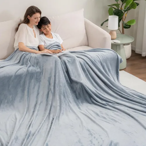 Berkshire Blanket VelvetLoft - Manta familiar tamaño King de gran tamaño, para todas las estaciones, peso medio, ultra sedosa y esponjosa, sin Azul