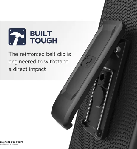 Miniatura 3 de ENCASED Funda para cinturón con clip para iPhone 11 (2019 Rebel Armor) Funda protectora resistente de cuerpo completo con soporte (Negro)
