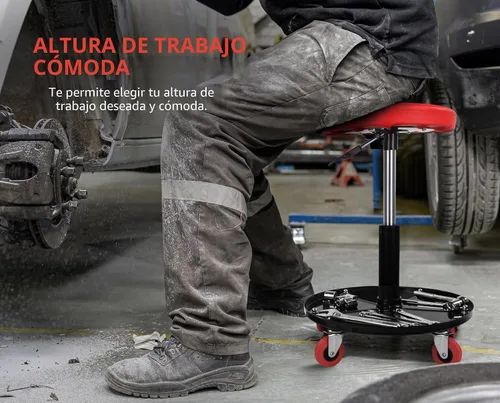 Miniatura 7 de MaxWorks 80771 Asiento neumático de rodillo/rastrillo con altura ajustable - Capacidad de 300 libras