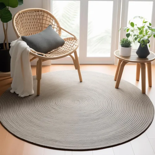 Miniatura 9 de Super Area Rugs Alfombra trenzada beige para cocina de campo, alfombra trenzada duradera para entrada/vestíbulo, ovalada, 3 x 5 pies