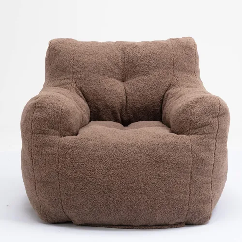 Miniatura 7 de Puf - Silla de sofá individual, mullida, moderna, suave, copetuda, de espuma, sofá perezoso, silla de ocio para sala de estar, dormitorio, balcón