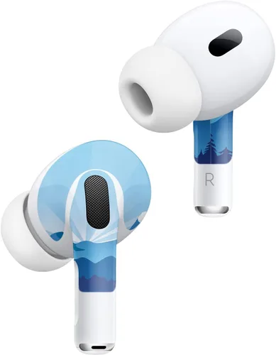 Miniatura 2 de MightySkins - Fundas compatibles con Apple AirPods Pro 2 - Blue Mountains Funda protectora de vinilo duradera y única Fácil de aplicar, quitar