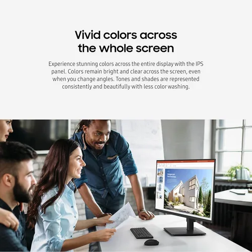 Miniatura 4 de Samsung Monitor de negocios sin bordes de 22 pulgadas (S40GD) con panel IPS, frecuencia de actualización de 100 Hz, modo de ahorro de ojos, diseño