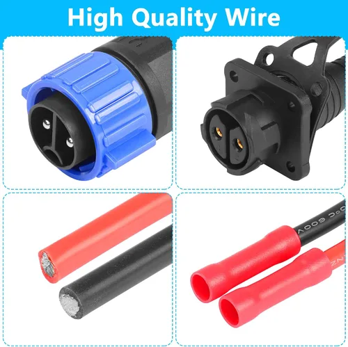 Miniatura 4 de CERRXIAN Conector sckot de motor de arrastre, kit de conexión rápida de enchufe y receptáculo de motor de arrastre, resistente de 2 clavijas de 12