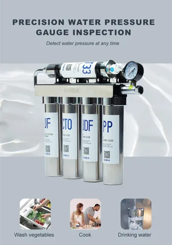 Miniatura 7 de Filtro de agua de acero inoxidable para fregadero, sistema de filtro de agua de ultrafiltración de 0.01 μm, reduce PFAS, PFOA/PFOS, fluoruro, cloro