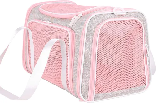Miniatura 10 de Transportador suave para gatos medianos y perros pequeños con cama acogedora, 3 puertas, entrada superior, aprobado por aerolíneas, a prueba de Menta
