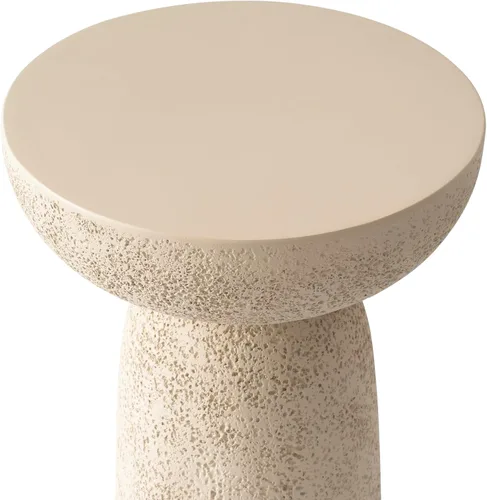 Miniatura 6 de Mesa auxiliar con pedestal, forma redonda moderna para decoración del hogar, inspirada en la piedra con diseño de reloj de arena, mesa auxiliar