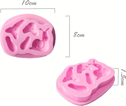 Miniatura 2 de 2 moldes de silicona de grado alimenticio para tartas de hongos, caracoles, moldes de silicona flexible, fondant, dulces, glaseado, decoración