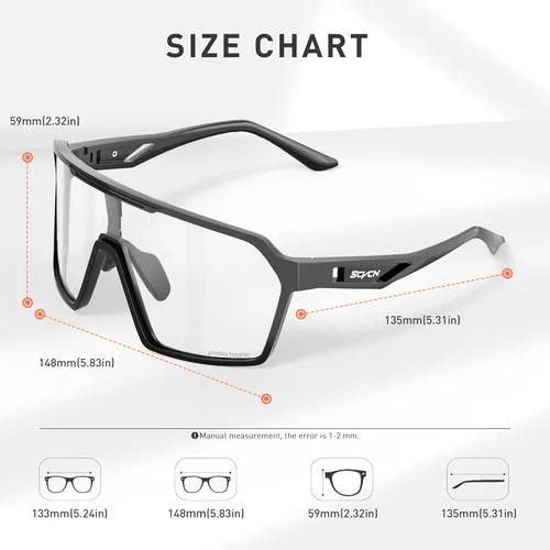 Miniatura 5 de SCVCN Photochromic Cycling Glasses Men Women Clear Mountain Bike Sunglasses Sports Baseball Riding MTB S327