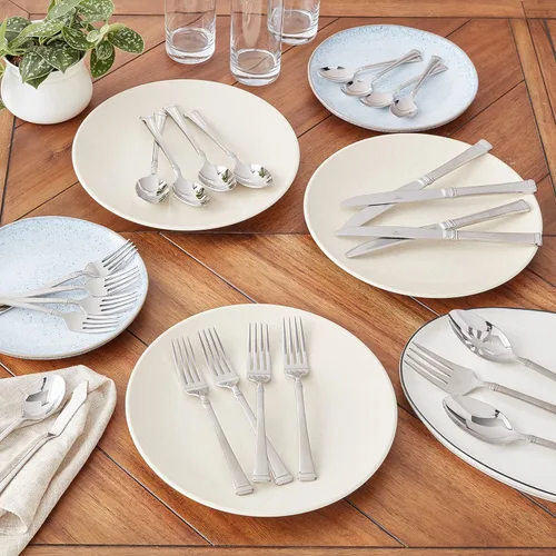 Miniatura 2 de Mikasa Harmony - Juego de cubiertos de 45 piezas, acero inoxidable 18/10 para 8, incluye tenedores, cuchillos, cucharas y juego de utensilios