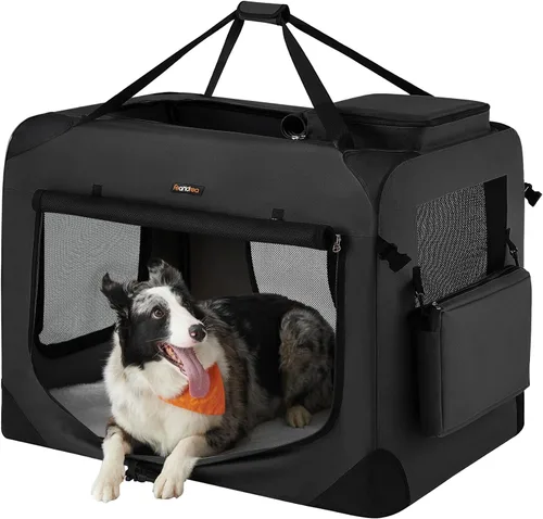 Miniatura 13 de Feandrea Jaula Plegable Suave para Perros de 32 Pulgadas, Jaula de Viaje Portátil para Perros para Uso Interior y Exterior, Transportín Kennel