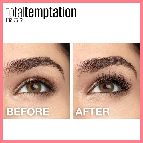 Miniatura 2 de Máscara de pestañas lavable de Maybelline Total Temptation. Negro más negro. 0.27 oz oz., lavable