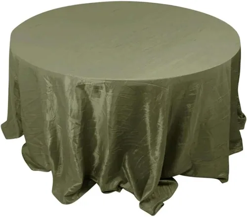 Miniatura 46 de Tableclothsfactory Mantel rectangular de tafetán arrugado de acordeón azul polvoriento, de 60 x 102 pulgadas, perfecto para ceremonias de boda