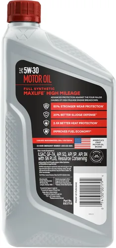 Miniatura 2 de Valvoline Aceite de motor sintético completo de alto kilometraje con tecnología MaxLife 5W-30, 1 cuarto de galón