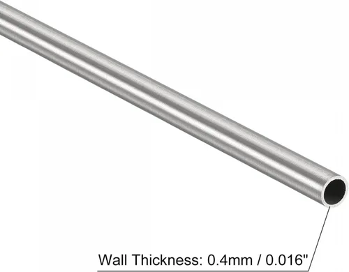 Miniatura 3 de uxcell Tubo redondo de acero inoxidable 304 0.157 in OD 0.016 in espesor de pared 11.811 in longitud 4 piezas