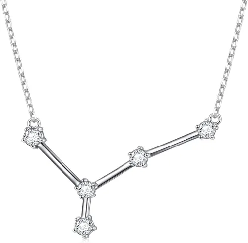 Dije de astrología en plata esterlina de 925 con circonias cúbicas, 12 constelaciones de los signos del horóscopo. Regalo de cumpleaños para mujeres