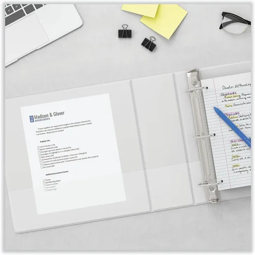Miniatura 7 de Economy - Carpeta de vinilo con anilla en D, capacidad de 2 pulgadas, color blanco
