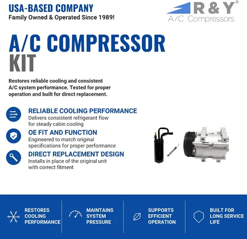 Miniatura 2 de RYC - Kit de compresor de aire acondicionado automotriz KT AD54 (no es compatible con Ford Ranger 3.0L para los años modelo 2002-2008)