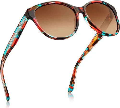 Miniatura 8 de CARFIA Cateye Polarized Sunglasses for Women UV Protection, Italy Handcrafted Acetate Frame with Embossed Pattern Wire Core