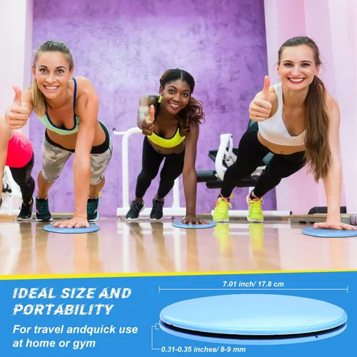Miniatura 6 de Jenaai 24 unidades (12 pares) deslizadores de núcleo, discos deslizantes de ejercicio a granel para clases de entrenamiento en grupo, deslizador