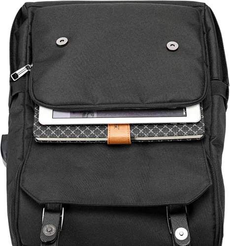 Miniatura 5 de Mochila vintage de viaje para laptop con puerto de carga USB para mujeres y hombres, estudiantes escolares. universitarios, mochila para laptop