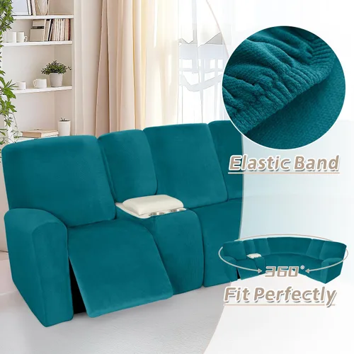 Miniatura 64 de Arfntevss Fundas de sofá seccional reclinable de terciopelo, Funda de sofá seccional de esquina para sofá reclinable, Funda elástica suave