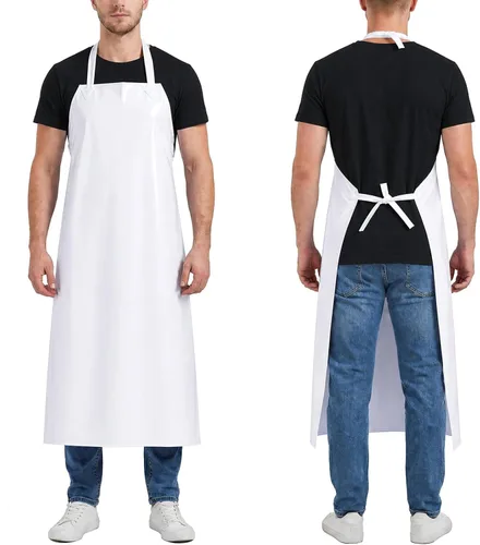 Miniatura 11 de Molaxhome Delantal de vinilo impermeable Delantal de chef para hombres para cocina, cocina, lavado de platos, limpieza, carnicero, jardinería