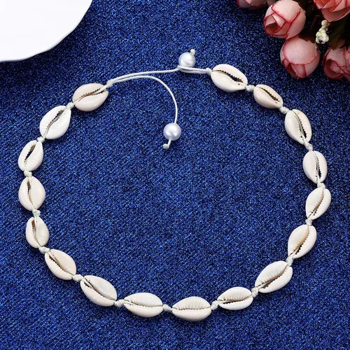 Miniatura 7 de CENAPOG Gargantilla de concha de Cowrie para mujer, collar de concha de Puka, collar de conchas marinas, joyería hawaiana de playa, Concha, concha