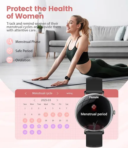 Miniatura 6 de LIGE Ultra-Thin Smart Watch for Women(Answer/Make Calls),1.43" Fitness Tracker Watch with Heart Rate,Clories Tracker 100+ Sports Modes,Always-on