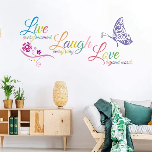 Miniatura 2 de Calcomanías motivacionales para pared Live Love Laugh, calcomanías inspiradoras para la familia, decoración con frases, murales de vinilo