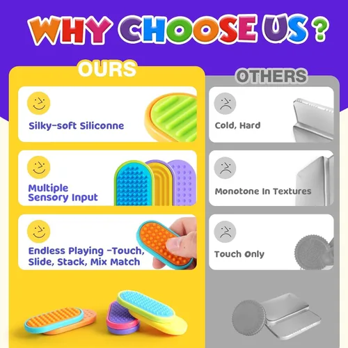 Miniatura 3 de Juguetes magnéticos sensoriales fidget para niños: Deslizadores magnéticos de silicona fidgets antiestrés para autismo, alivio de ansiedad, juguetes