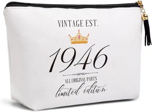 Miniatura 8 de 16, 30, 40, 50, 60, 70, 80, regalo de cumpleaños para mujeres, mejor amiga, abuela, mamá, hermana, tía, bolsa de cosméticos de viaje, Desde 1976