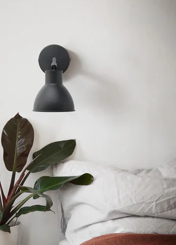 Miniatura 5 de Yosoan - Aplique de pared de lectura de 1 luz negro con interruptor de encendido y apagado Latón vintage industrial con ángulo de 340 grados