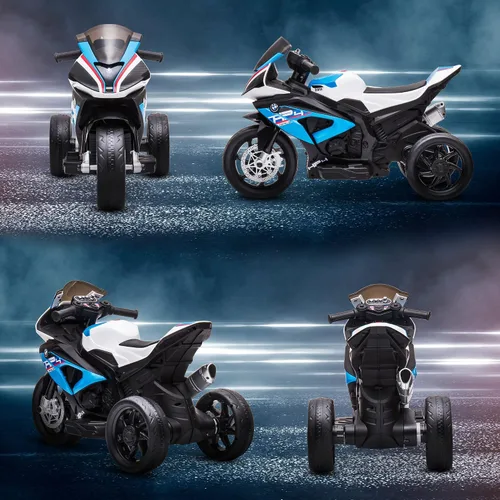Miniatura 9 de Aosom Motocicleta con licencia de 6 V para niños, todoterreno con batería de tres ruedas con USB, AUX, música y faros delanteros para niños