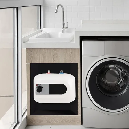 Miniatura 3 de Calentador de agua eléctrico de mini-tanque, 110 V, 1.6 galones, 1500 W, punto de uso instantáneo, calentador de agua caliente para remolque, baño
