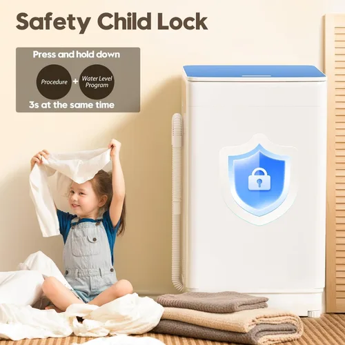 Miniatura 4 de Auertech Juego combinado de lavadora y secadora portátil, lavadora totalmente automática de 18 libras con bañera interior de acero inoxidable