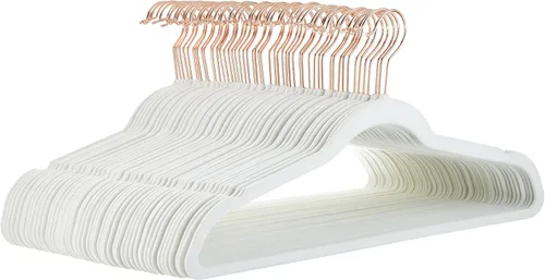 Miniatura 22 de Amazon Basics - Juego de 100 perchas para ropa, delgadas, antideslizantes y de terciopelo, color negro