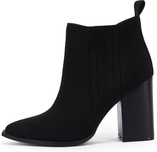 Miniatura 2 de Botines de tacón de bloque medio apilados con punta puntiaguda para mujer