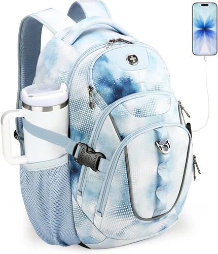 Miniatura 13 de swissdigital Mochila para portátil de viaje de negocios, para hombre y mujer, con puerto de carga USB inteligente, compatible con portátiles de 15.6