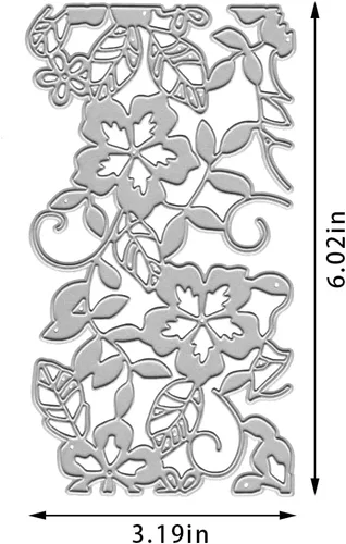 Miniatura 2 de Troqueles de fondo de vides de flores para hacer tarjetas, troqueles rectangulares de corte floral para álbumes de recortes, decoración de álbumes