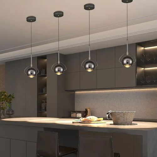Miniatura 6 de Lámpara Colgante Moderna, Iluminación Colgante LED Regulable en Negro, Luces Colgantes Ajustables para Isla de Cocina, Comedor, Dormitorio, Bar