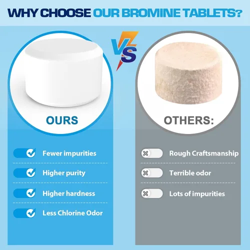 Miniatura 5 de Tabletas de Bromo para SPA Bañera de Hidromasaje 1lb 50LB Tabletas Bromantes Refuerzo Elimina Bacterias Algas Sensación de Agua Suave Sin Olor a