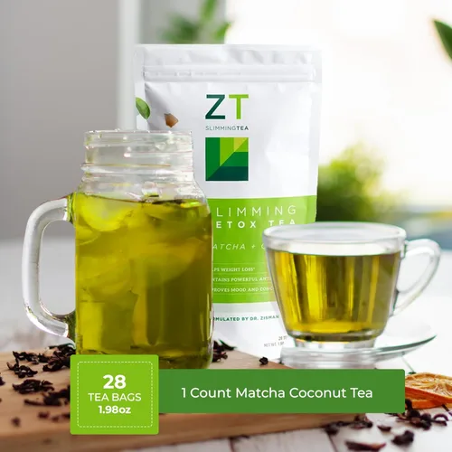 Miniatura 7 de Dr. Zisman ZT Slimming - Mezcla de desintoxicación Matcha-Coco, té para controlar el peso con efectos antioxidantes, mejora el estado de ánimo