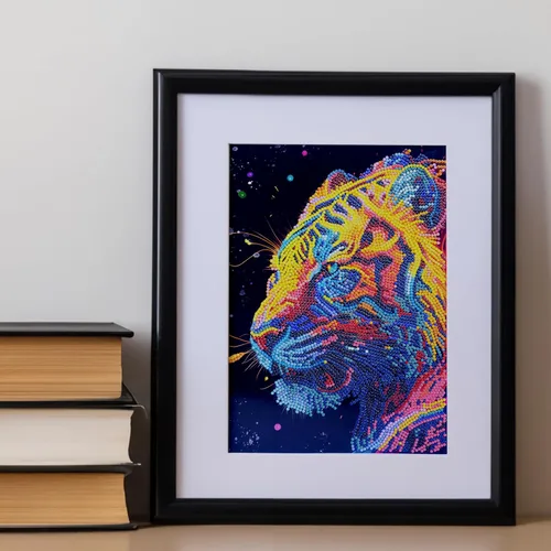 Miniatura 5 de DIAMANTINY - Pintura Tigre por Números, Multicolor, A4, 96026
