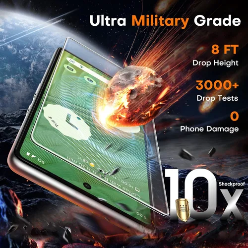 Miniatura 3 de TOCOL Paquete de 3 protectores de pantalla de vidrio templado y protector de lente de cámara de vidrio, 10 unidades militares inastillables
