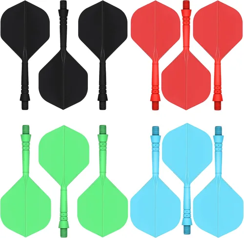 Miniatura 8 de CyeeLife Integrated Dart Shaft and Flights Standard Shape,Black/Red/Blue/Green,4 Set (12pcs)