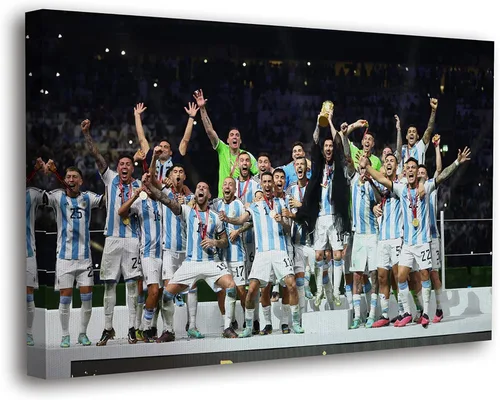 Miniatura 13 de SpiritualHands Lionel Messi - Póster en lienzo de Messi Argentina, póster de fútbol de Leo Messi para dormitorio de niños, 8 x 12 pulgadas, listo