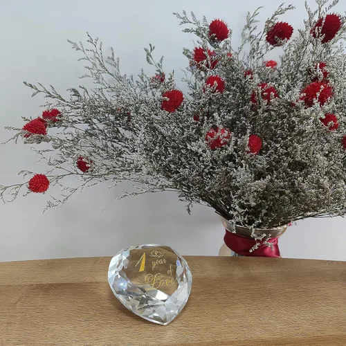 Miniatura 4 de Regalos de cristal de aniversario de 1 año para ella y él, primera boda para marido, esposa, novio o novia, regalo de aniversario de un año